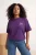 Trendyol Curve Dames Paars Grafisch Kort Oversized Grote maten T-shirts
