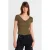 Dames Katoenen Crop Blouse met Volants