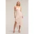 Motivi Flounced Midi Dress With Ruching Pink