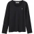 Zwart T-shirt met lange mouwen, V-hals en geborduurd Rigby Go-logo