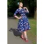Topvintage exclusive ~ Adriana Floral swing jurk in blauw