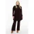 YOEK bootcut broek van travelstof donkerbruin