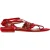 Alaïa Flower Lasercut Enkelband Flate Sandalen in Rood Suède