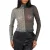 Brave Soul Dames-top met hoge kraag van illusion-mesh (Zwart/Crème)