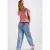 Street One Dames Blouse met gespleten hals in effen kleur in Roze