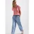 Street One Dames Blouse met gespleten hals in effen kleur in Roze