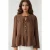 Crewneck Lange Mouwen Gewoven Mousseline Blouse