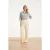 Smashed Lemon Lichtblauwe blouse met witte broderie print |