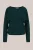WE Fashion – Dames trui met boothals en pailletten – Regular fit – Groen –