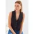 Fitted Buttoned V-hals Vest met Paspelzak