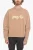 PXP PALM geborsteld katoenen sweatshirt met ronde hals in beige