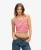 Superdry Vrouwen Vintage Geribd Kort Hemdtopje van Biologisch Katoen Rood