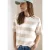 Cecil Dames Sweater met korte mouwen en strepen in Beige
