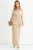 Beige plissé maxi-rok met elastische tailleband