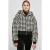 Urban Classics Ladies Short Oversized Aop Sherpa Jacket Blackhoundstooth
