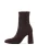 Brown fabric heeled boots