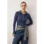 TRENDYOLMİLLA Dames Donkerblauw Effen Lang Getailleerd Blouses