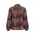 VILA blouse met ruches, print en linnen – donkerrood
