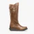Fly London Dames Camel Brown MOL 2 Leren Wedgesleekte Kniehoge Laarzen met Ritssluiting