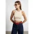 Geribbelde Mouwloze Crop Blouse