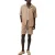 Albam Herenvakantiehemd met gekreukelde stof en relaxte pasvorm (Warm Beige)
