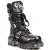 New Rock Flame geaccentueerde zwart/zilver lederen bikerlaarzen – 107-S2