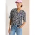 Cecil Dames Split hals blouse met leo patroon in Blauw