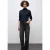 Street One Dames Basic shirt met coltrui in Blauw