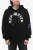 Geborstelde katoenen FOOTBALL hoodie met print in zwart