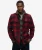 Wollen Geruit Overshirt met Fleece Voering Rood