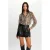 Morgan semi-transparante blouse met dierenprint bruin/ zwart