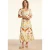 Mila maxi jurk in crème en geel