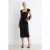 TRENDYOLMİLLA Dames Zwart Effen Midi Kort Bodycon Jurken