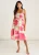 Midi-jurk met roze bloemenprint en bandjes