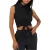 Brave Soul Dames Tied Hem Mouwloze Croptop (Zwart)
