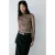 Mango top met plooien en panterprint – bruin
