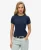 Superdry Vrouwen Athletic Essentials Logo Geribd T-shirt Blauw