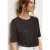 Street One Dames Basic Shirt met ronde hals in Unifarbe in Bruin