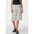PIECES wide leg regular waist denim short met stippen