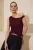 TRENDYOLMİLLA Dames Bordeaux Effen Mouwloos Getailleerd Blouses