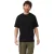 Threadbare Effen geribbeld T-shirt voor heren met normale pasvorm (Zwart)