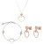 Orphelia ‘Mada’ Dames 925 Sterling Zilveren Set: Ketting + Armband + Oorbellen – Zilver/Roze SET-7389