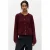 OBJECT rechtvallend gebreid vest met wol – donkerrood