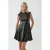 Faux leren aangesloten mini-jurk met rits