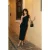 TRENDYOLMİLLA Dames Zwart Effen Midi Mouwloos Stijlvol/Avond Bodycon Jurken