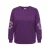 ONLY CARMAKOMA Plus Size rechtvallende gebloemde sweater met borduursels – paars
