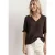 Street One Dames Blouse met korte mouwen, V-hals en ruches in Bruin
