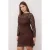 Trendyol Curve Dames Bruin Effen Kort / Mini Lang Casual A-lijn Grote maten Jurk