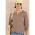 Shirt met 3/4-mouwen, split in de hals en elastische zoom