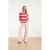 Smashed Lemon Gestreepte knit trui – rood & roze colourblock |